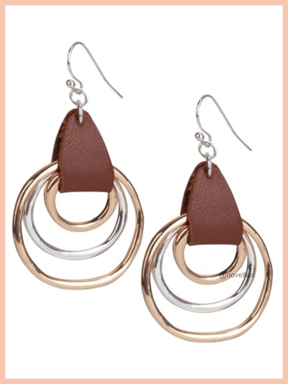 Boho 3 Circle Dangle Earrings, 2 Inch Handmade Lightweight Zinc Jewelry